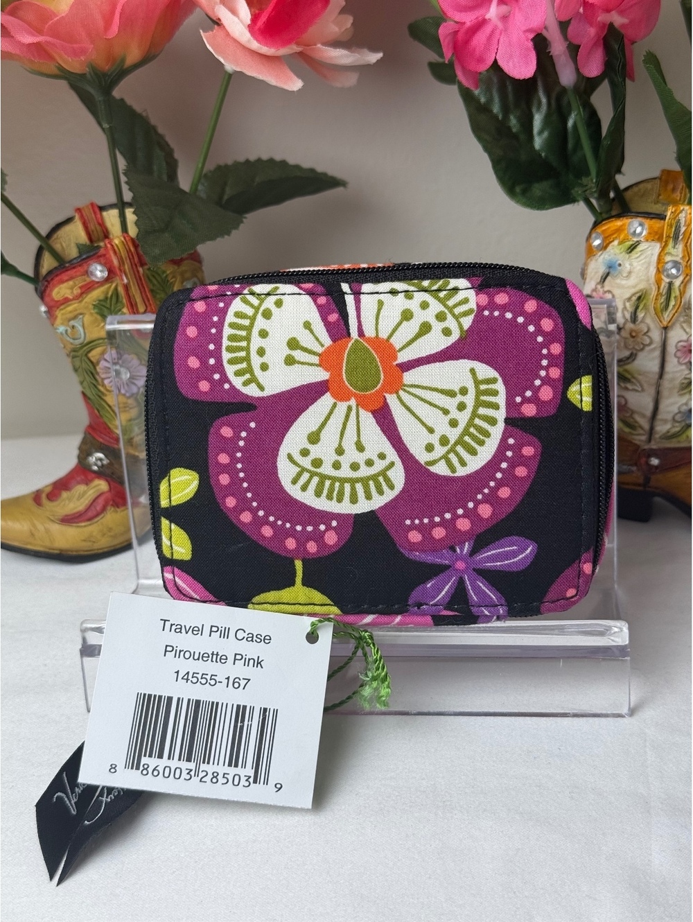 NWT Vera Bradley Pirouette Pink Travel Pill Case Retired pattern - LAST ONE!